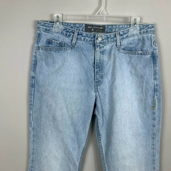 Vintage Silvertab Levis Flare 11M Mid-rise Boyfriend Light Wash Plain Pockets - Picture 2 of 12